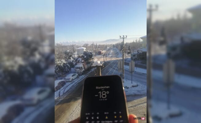 Bursa buz tuttu, Büyükorhan’da termometreler eksi 18