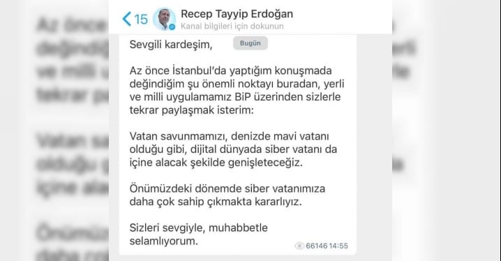 Erdoğan’dan BİP paylaşımı