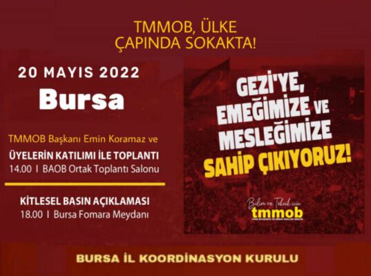 TMMOB Başkanı Emin Koramaz Bursa’ya Geliyor!