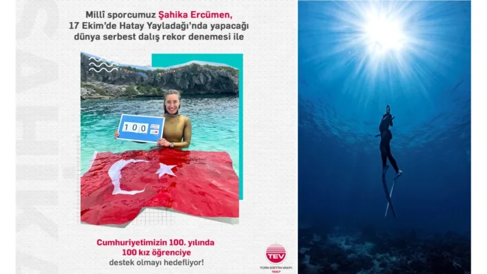 ŞAHİKA ERCÜMEN CUMHURİYETİMİZİN 100. YILINDA 100 KIZ ÖĞRENCİYE DESTEK İÇİN HATAY YAYLADAĞI’NDA TEV İLE EL ELE REKOR DENEMESİ YAPIYOR!
