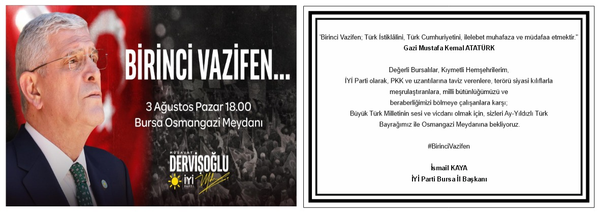 Birinci Vazifen Parolasıyla Çağırıyorlar!