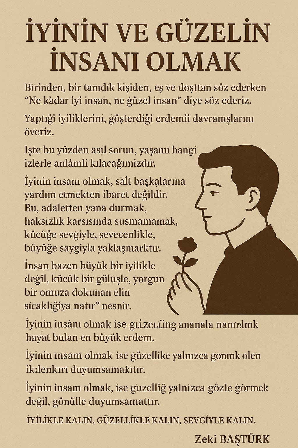 İYİNİN  VE GÜZELİN İNSANI OLMAK