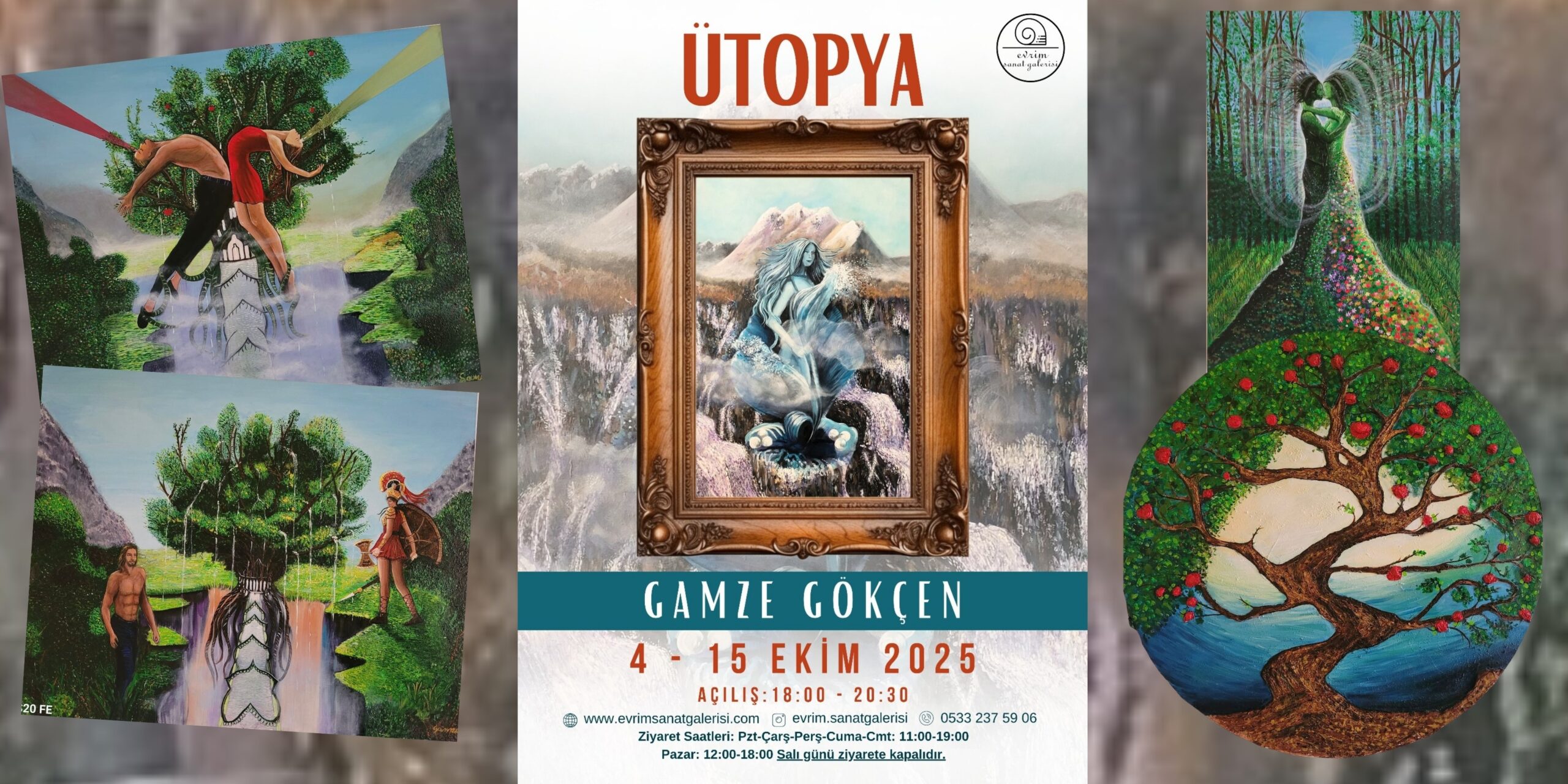 Gamze Gökçen ile Kadın, Doğa ve Aşkın İzinde: Ütopya 4 Ekim – 15 Ekim 2025 | Evrim Sanat Galerisi