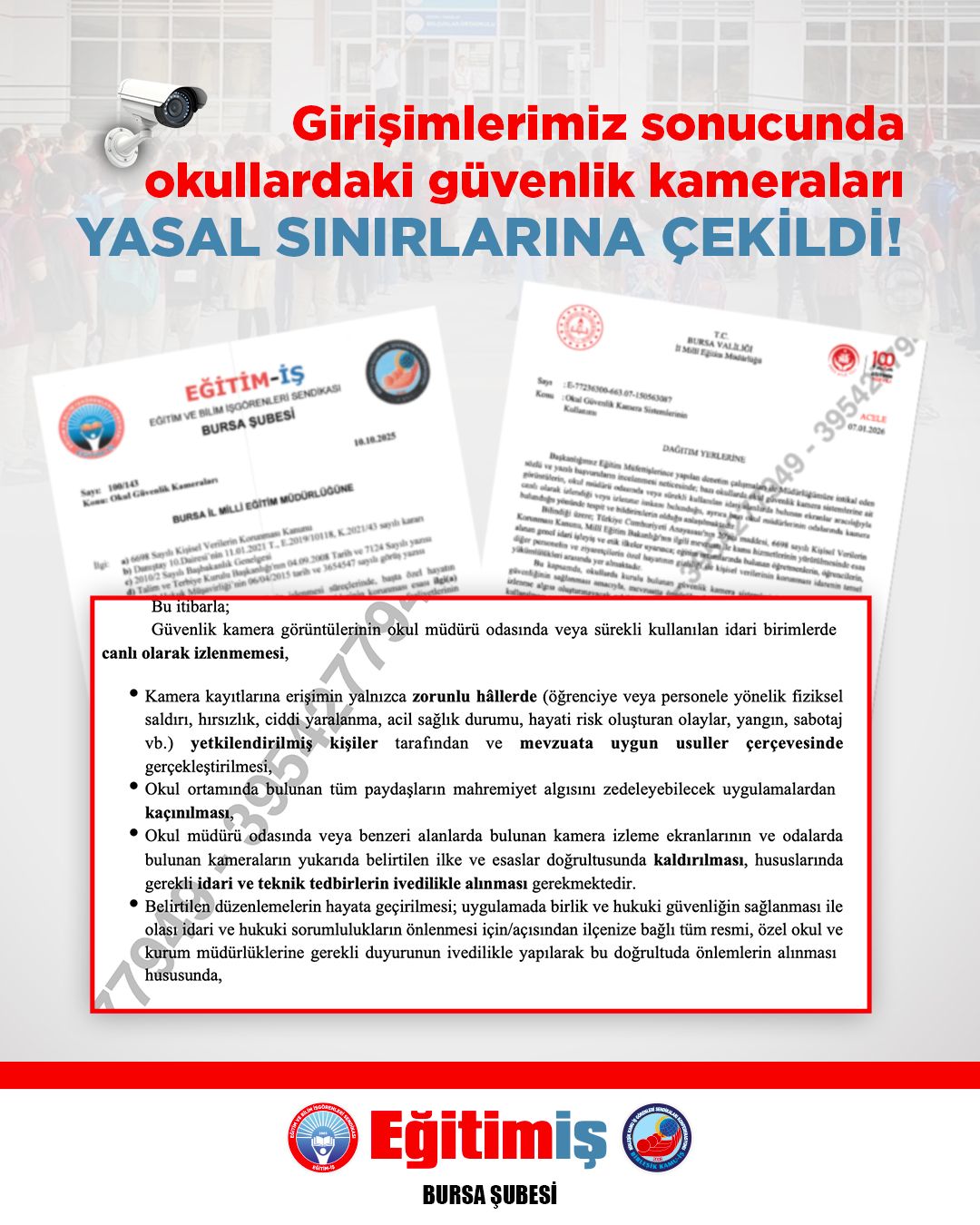 Eğitim-İş’in Girişimleri Sonuç Verdi