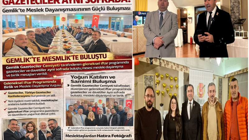Gazeteciler Aynı Sofrada Buluştu Gemlik’te Meslek Dayanışmasının Güçlü İftarı