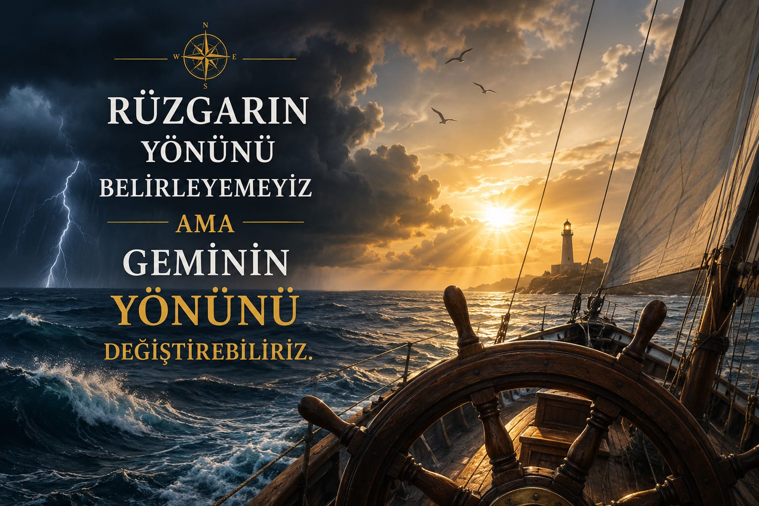 RÜZGARIN YÖNÜNÜ BELİRLEYEMEYİZ AMA GEMİNİN YÖNÜNÜ DEĞİŞTİREBİLİRİZ.