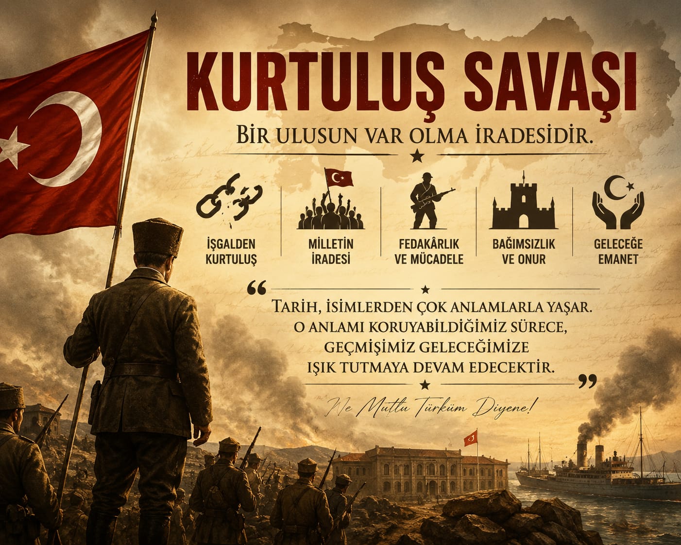 KURTULUŞ SAVAŞI, BİR ULUSUN VAR OLMA İRADESİDİR.