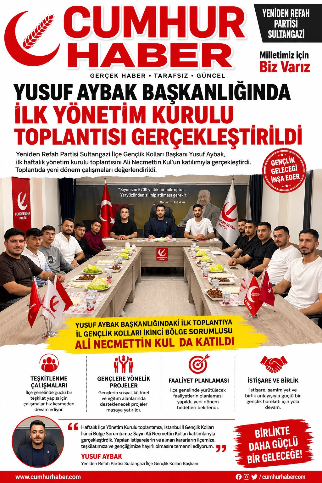 Yusuf Aybak’tan Sultangazi’de Yeni Dönem Mesajı: Gençlik Teşkilatı Sahaya İnmek İçin Hazırlanıyor