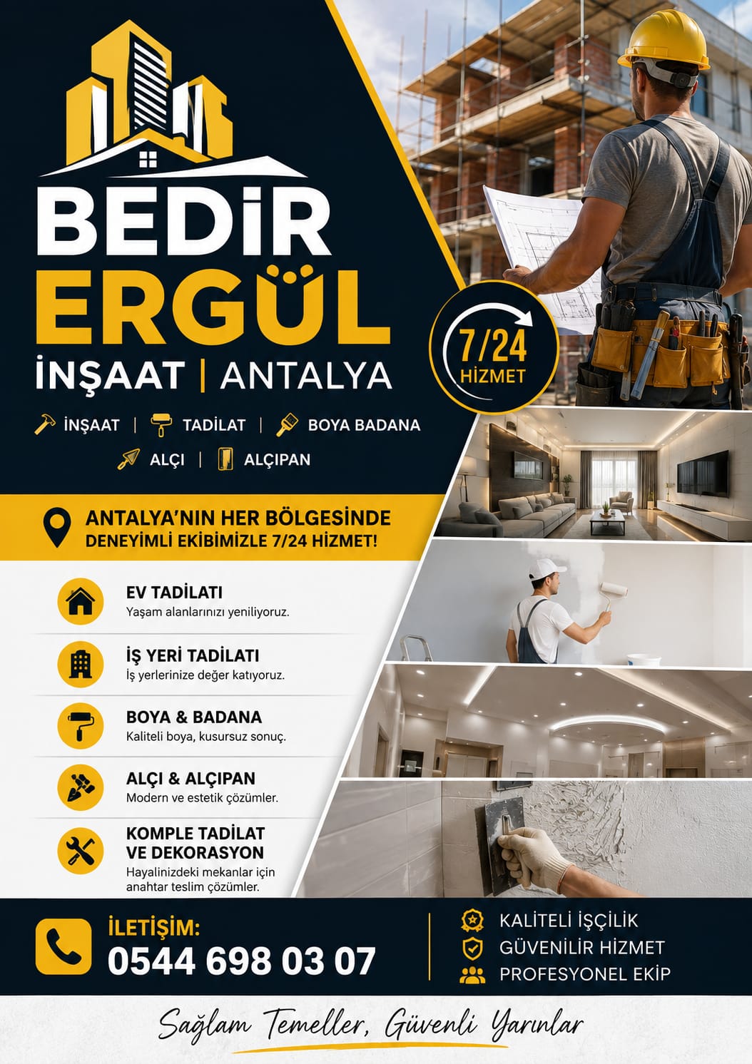 Bedir Ergül İnşaat Antalya’da Boya Badana ve Tadilat Hizmetleriyle Dikkat Çekiyor