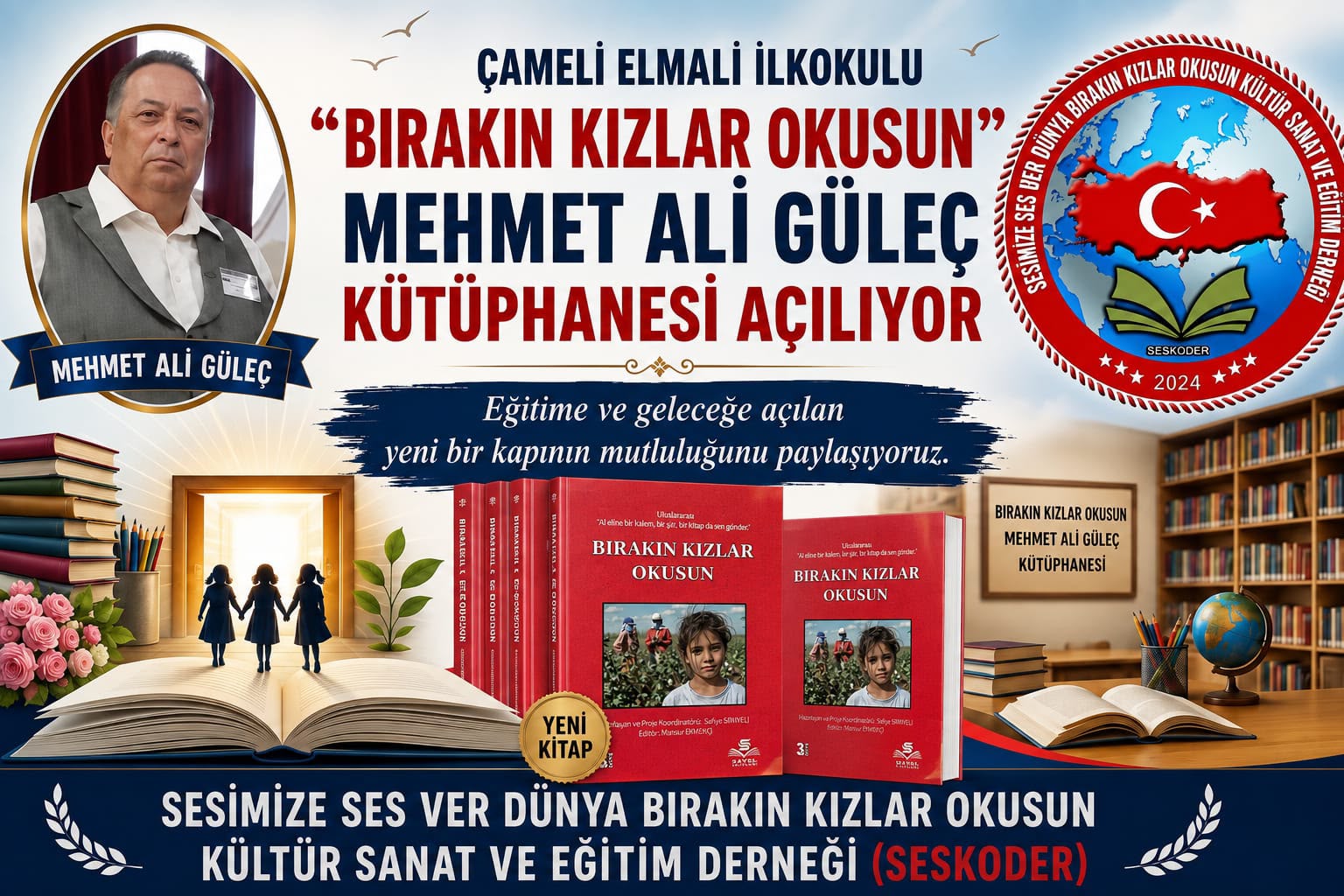 SESKODER’den Eğitime Dev Yatırım: 36. Kütüphane Denizli Çameli Elmalı’da Açılıyor
